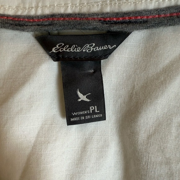 EDDIE BAUER Cream Utility Jacket with Elastic Waist & Collared Neckline/size PL - Picture 5 of 10